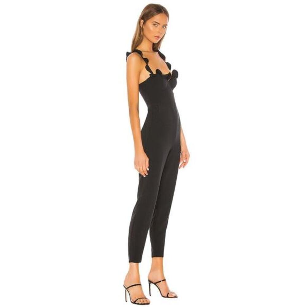 NBD x Naven Serena Ruffled Strap Sleeveless Jumpsuit in Black size Large